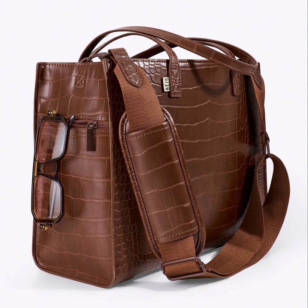 BEIS The Work Tote in Maple Croc